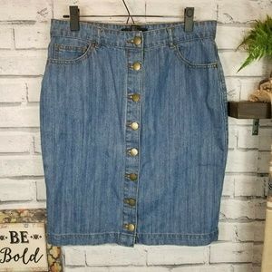 Forever 21 High Waist Button Front Skirt Sz XL